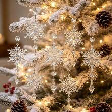 7/1pc Snowflake Ornaments, Christmas Tree Hanging Decorations, Suitable For Holiday Decor, Outdoor Decor, Home Decor, Party Decor, Wedding Decor, Christmas Decor, Halloween Decor - A - View 6