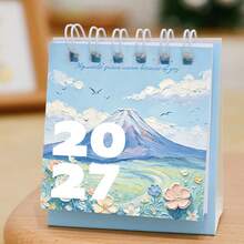 2027 Oil Painting Mini Desk Calendar, Ins Style Desktop Calendar, Check-In Ornament, Highly Attractive Landscape Mini Calendar, Small Gift - Oil Painting Calendar - View 8