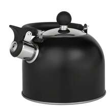 2L Matte Black Stainless Steel Whistling Kettle, Stovetop Tea Kettle For Induction, Gas, Electric And Ceramic Cookers, Fixed Or Folding Handle - View 6