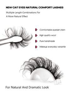 10 Pairs Thin Natural False Eyelashes - Reusable, Lightweight And Comfortable, Create Charming Eye Makeup - Perfect Choice For Daily Wear False Eyelash Strips, Eyelashes, False Eyelashes, False Eyelashes - View 3