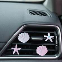 4pcs Starfish Shell Car Air Vent Clips, Summer Ocean Theme Decoration, Cute & Exquisite Design, Secure Grip Without Affecting Airflow, Easily Adds Fresh Atmosphere To Car Interior, Creative Car Interior Gift Suitable For Women - Starfish Shell Car Air Vent Clip - View 8