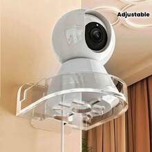 1pc/2pcs No-Drill Adhesive Wall Mount Camera Bracket, Fixed Surveillance Tray, Home Storage Rack - Fixed Bracket - View 6