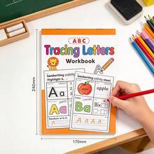 1Pc 26 Uppercase & Lowercase English Letters Tracing Workbook, Pen Control Practice Copybook, Handwriting Tracing & Coloring Cognitive Book, Early Learning English Exercise Book For Kids Ages 3-6, Preschool Primary School Supplies - Multicolor - View 1