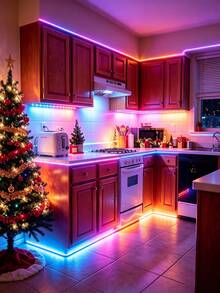 1 buah Lampu Strip LED Label Perak 24 Tombol dengan Pencahayaan Multiwarna, Kontrol Jarak Jauh, Warna RGB yang Dapat Diredupkan untuk Dekorasi Pesta Rumah, Dekorasi Ruang Permainan, Kamar Tidur, Ruang Tamu, Dapur, Dekorasi Rumah, Hadiah Liburan - cahaya berwarna - View 3
