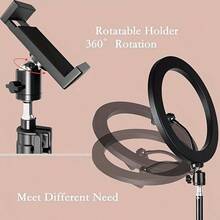 10-Inch Ring Light (Three-Color Light / Includes Phone Mount / Rotatable Tripod) - Fill Light - View 4