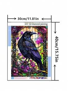 1pc DIY Diamond Painting Sticker Embroidery Animal Bird Crow Home Decor Full Drill 30*40cm/40x50cm - Sets - View 2