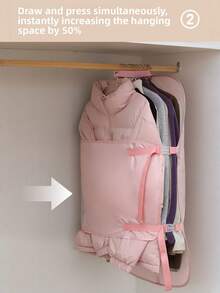 1pc Compression Storage Board, Pressing Board, Dust Cover For Clothing, Wardrobe Organizer, Fabric Coat And Down Jacket Storage Bag - Multicolor - View 4