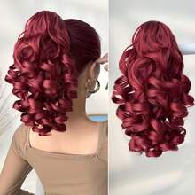 LYSW European And American Style Ponytail Hair Clip For Women, Roman Curl Short Ponytail, High Temperature Synthetic Fiber, Fluffy Natural Look, HA2907 - Multicolor - View 9