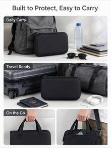 Portable EVA Hard Case For Digital Cameras, Protective Carrying Storage Bag For Fujifilm FinePix J250, Z90 And F480, Ideal For Travel And Outdoor Use - Black - View 8