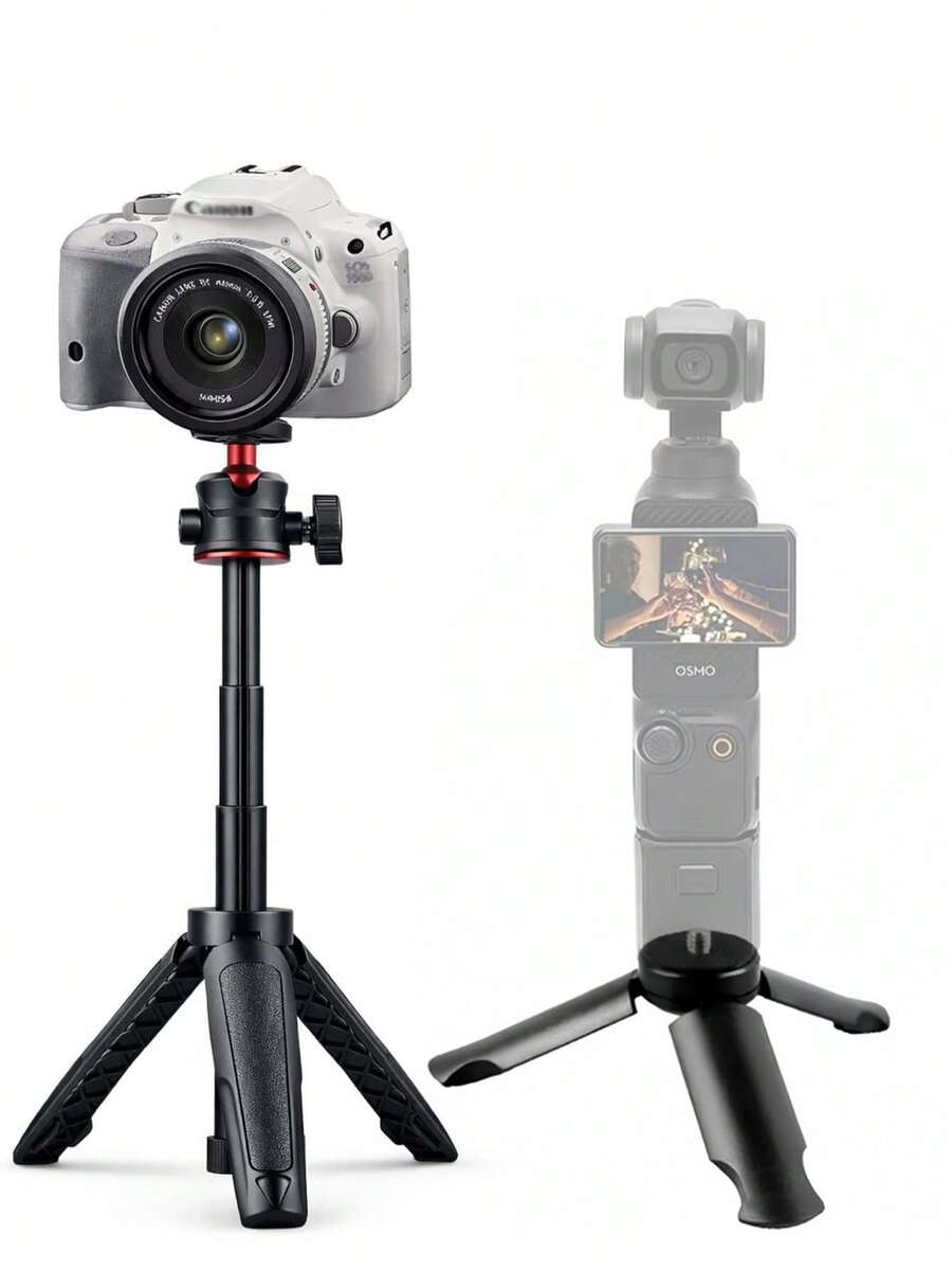 1 chân máy mini cho camera, đầu bi xoay 360°, gậy selfie kéo dài & tay cầm cầm tay, giá đỡ để bàn gấp gọn, giao diện vít 1/4" phổ biến, chân máy vlog di động, phù hợp cho máy ảnh mirrorless, camera hành trình, đèn ring light, webcam & livestream - Xem 1