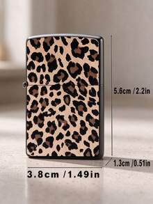 1pc 2D High-Definition Printed Creative Leopard Print Lighter Case, Anti-Collision Pressure-Resistant Lightweight Design, High-Precision Texture Printing, Classic Leopard Stripe Pattern, Perfect Gift For Father, Christmas Gift, Christmas Decoration, Travel Essential, Holiday Essential - Multicolor - View 6