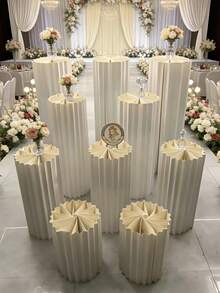 Set Of 4 Bohemian-Style Foldable Circular Tabletop Display Stands ...