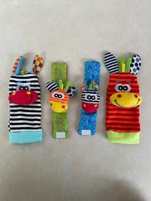4pcs/2pcs Newborn Animal Wrist Rattles, Toddler Rattle Watch With Socks, Color Recognition And Visual Development Toys - Multicolor - View 10