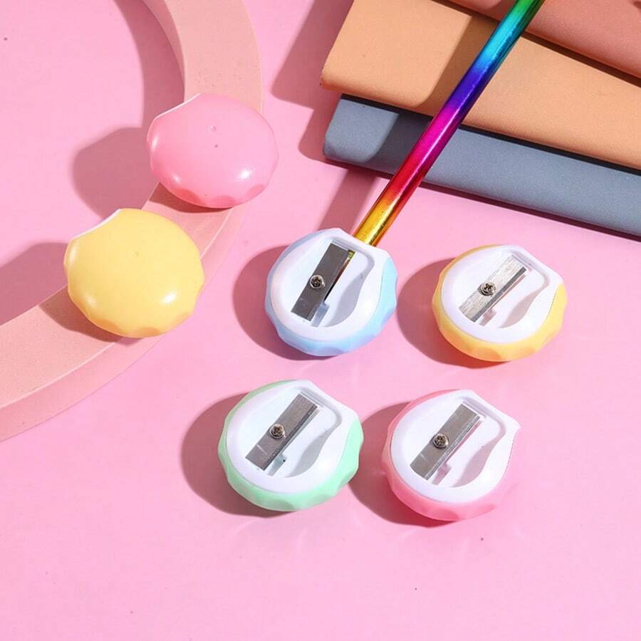 6 cái gọt bút chì hình oval màu ngẫu nhiên, gọt bút chì kẻ mày màu macaron, dụng cụ học tập cho học sinh, gọt bút chì thủ công nhỏ gọn cầm tay - A - Xem 1