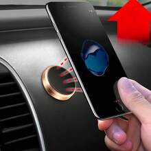 1/2pcs Round Magnetic Phone Holder, Strong Magnetic Suction Firmly Holds Phone, Compatible With Most Phone Models, Easy Installation Without Complex Tools, Flexible Placement In Car, Stable On Bumpy Roads, Perfect For Navigation And Watching Videos, Great Car Accessory - Round Magnetic Mount - View 9