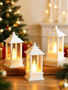 1PC Mini Retro Decoration Lantern Light For Home Decoration, With Battery, Indoor Room Desktop Decoration Night Light, Mini Wind Light, Suitable For Holiday, Party, Wedding Decoration, Bedroom Decoration LED Candle Light,Chrismas Decor Light - House-shaped Lantern - View 2