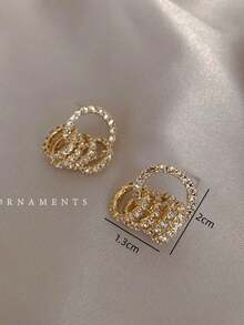 1 Pasang Anting Cincin Geometris Sederhana untuk Wanita, Cocok untuk Beraktivitas di Luar Rumah dan Acara Elegan seperti Pesta Ulang Tahun dan Pesta Bisnis - anting-anting - View 10