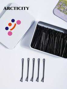 Arcticity 100PCS 5.5CM Black Flat Smiling Face Boxed Integrated Hairpin, Simple And Durable, Boxed Design, Convenient Storage, Is A Must For Women's Daily Commuting To Sort Out Bangs And Messy Hair, Creating A Magic Weapon For Neat Modeling. - White - View 4