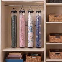 Portable Handheld Transparent Long Storage Tube, Hanging Design Hard PVC Cylindrical Storage Tube, Suitable For Storing Desk Mats, Posters, Scrolls, Various Rolled Mats, Practical Home Storage And Travel Organizer - View 5