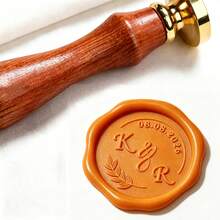 1 buah Stempel Segel Lilin Kustom - Stempel Segel Lilin dengan Gagang Kayu, Cocok untuk Kerajinan Tangan, Amplop, Kemasan Hadiah, Hadiah Wisuda, dan Undangan Pernikahan - Beraneka warna - View 3