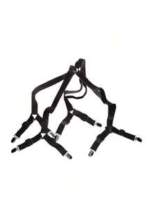 2 Pcs 4 Clips Adjustable Bed Sheet Quilt Fasteners, Adjustable Triangle Strap Elastic Gripper Suspenders For Bed Sheets, Mattress Covers, Sofa Cushion, Sofa Cover Buckle, Quilt Clips And Metal Clips - Black - View 8
