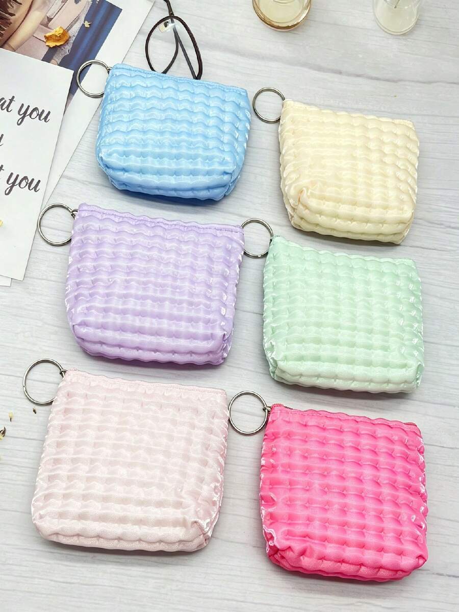 Multi-Color Fashion Women's Mini Coin Purse, Zipper Closure, Can Hold ...