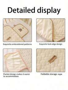 1pc Baby Bear & Rabbit Waterproof Changing Pad, Convenient Multifunctional Diaper Bag, Foldable & Portable, Gift For Baby - Baby Diaper Pad - View 8