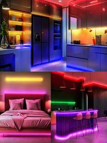 1 buah Lampu Strip LED Label Perak 24 Tombol dengan Pencahayaan Multiwarna, Kontrol Jarak Jauh, Warna RGB yang Dapat Diredupkan untuk Dekorasi Pesta Rumah, Dekorasi Ruang Permainan, Kamar Tidur, Ruang Tamu, Dapur, Dekorasi Rumah, Hadiah Liburan - cahaya berwarna - View 7