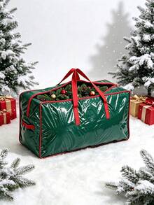 Extra Large Christmas Tree Storage Bag With Zipper And Handles, Holiday Gift/Wreath/Wrapping Paper Storage Bag, For Christmas Storage, Garage, Attic, Garden Storage Room, Holiday Decoration Organization, Large Capacity Outdoor Storage Bag, Garden Home Storage Bag - Green - View 1