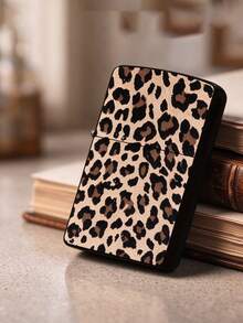 1pc 2D High-Definition Printed Creative Leopard Print Lighter Case, Anti-Collision Pressure-Resistant Lightweight Design, High-Precision Texture Printing, Classic Leopard Stripe Pattern, Perfect Gift For Father, Christmas Gift, Christmas Decoration, Travel Essential, Holiday Essential - Multicolor - View 3