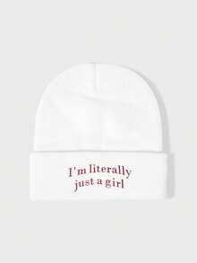 1件女款刺繡「I'm Literally Just A Girl」帽子，可調節防曬休閒帽，適合春夏/秋冬旅行、海灘度假，男款遮陽帽，Y2K風格青年帽 - 針織帽 - 查看 20