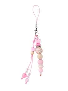 Beaded Acrylic Phone Lanyard, Macaron Gradient Heart-Shaped Flower Bag Charm, Daisy Floral Pendant, Fashion Adult Backpack Handbag Phone Decoration - 1870 - View 20