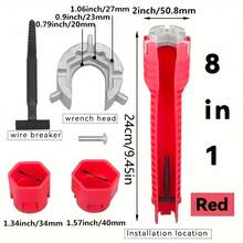 8-In-1 Sink Faucet Installation Wrench - Multi-Function Pipe Nut Wrench With 30mm And 40mm Sockets, Portable Repair Tool For Kitchen And Bathroom Faucet Pipe Maintenance - Bathroom Wrench - View 8