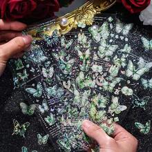 Crystal Glitter Butterfly Laser Waterproof Pet Diary Sticker Set DIY Gucard Diary Butterfly Theme Decorative Stickers - one-size - View 9