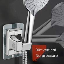 Adjustable Drill-Free Shower Head Holder, Self-Adhesive ABS Shower Bracket, Wall-Mounted Handheld Shower Head Holder For Bathroom - Rotating Stand - View 2