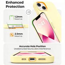 Original Silicone Phone Case, Compatible With IPhone 13 14 15, [Military-Grade Shock Protection], Soft Scratch-Resistant Microfiber Lining, Compatible With IPhone 16 Pro Max 17 Pro Max 18 Pro Max XS Max XR 7 8 Plus SE2022 6s 6s Plus 12 Mini 11 - Milk Yellow - View 5