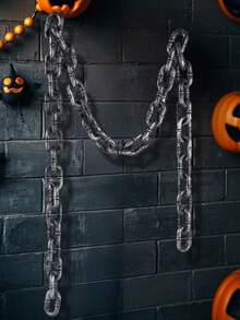 1 cái xích nhựa giả Halloween, xích nhà tù bằng nhựa, phù hợp làm phụ kiện hóa trang và trang trí trang phục cho tiệc Halloween - Dây xích giả bằng nhựa - Xem 1