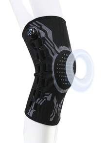 VBOSI 1pc Knee Support Sleeve With Rotatable Adjustment Dial And Side Straps, Breathable Elastic Knitted Knee Pad With Silicone Patella Ring, Suitable For Running, Gym, Fitness, Basketball And Daily Training - Multicolor - View 9
