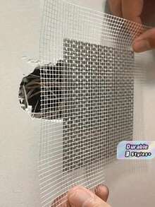 1pc Drywall Repair Aluminum Alloy Patch Plates, Fiberglass Mesh Covered Galvanized Board, Self-Adhesive Metal Patch Plates With Extended Mesh For Drywall Hole Repair - A - View 3