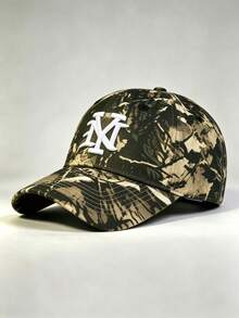 1pc Men Camo Hat Letter NY Embroidered Caps For Men Adjustable Design Perfect For Travel, Parties, Hiking, And Outdoor Activities-A Great Gift Idea. - Camouflage - View 3