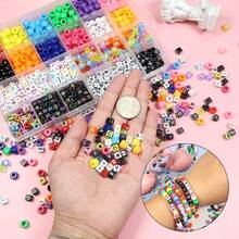 1 Box 24 Grids Colorful Acrylic Round Beads & A-Z Alphabet Letter Beads, Mixed Loose Beads For DIY Bracelet Necklace Keychain Jewelry Making - 24 Slots - View 3