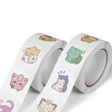 500pcs Q-Version Pok é Mon Emoticon Pack Roll Stickers, Highly Attractive Decorative Hand Account Stickers, Sealing Stickers, Roll Stickers, Hand Account Materials, Decorative Materials, Envelope Sealing Stickers, Dot Stickers - Multicolor - View 5