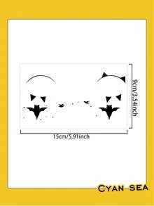1pc Temporary Tattoo Sticker, Simple Bat & Bird Pattern, Realistic Tattoo Design, For Daily Wear, Bachelorette Party Favors, Music Festival, Game, Graduation Gift, Lasts 3-5 Days - Black - View 7