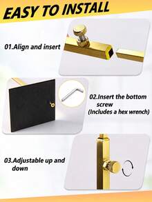 1/2/3pcs Adjustable Stainless Steel Handbag Display Rack, Titanium Gold Matte Finish, Suitable For Home Bedroom Boutique Store Mall Hanging Storage Of Bags, Hats, Jewelry - Gold - View 7