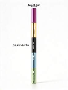 1pc 4-In-1 Portable Makeup Brush Set, Lightweight Detachable Design, Multi-Functional Makeup Tool, Suitable For Eyeshadow, Eyebrow, Lip And Eyeliner, Perfect For On-The-Go Makeup - Multicolor - View 8