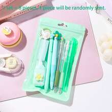 8pcs Cartoon Color Stationery Set, Highly Attractive Student Back To School Prize, Learning Supplies Gift Set - Multiple Styles - View 8