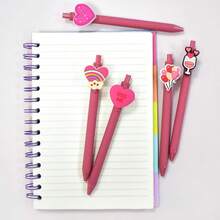 5/10pcs Random Heart-Shaped Ballpoint Pens, Creative Valentine's Day Ballpoint Pens, Holiday And Party Gift Pens - Multicolor - View 5