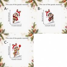 1/3pcs Cute Rabbit Wearing Christmas Hat Peeking Window Sticker, Double-Sided Visible PVC Electrostatic Adhesion Glass Decal, Suitable For Home Holiday Party Decoration - Multicolor - View 6