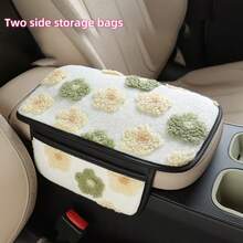 Winter Plush Car Center Console Armrest Cushion, Dual-Side Storage Pockets For Invoices, Credit Cards, Bills, Warm Touch For Autumn/Winter, Car Interior Decor - Multicolor - View 6