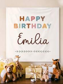 2D Flat Banner Tapestry With Personalized Names And Dates, Perfect For Birthday Celebrations. Suitable For Families, Clubs, Rooms, Farms, And Gardens. - Multi-color 2 - View 5